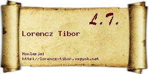 Lorencz Tibor névjegykártya
